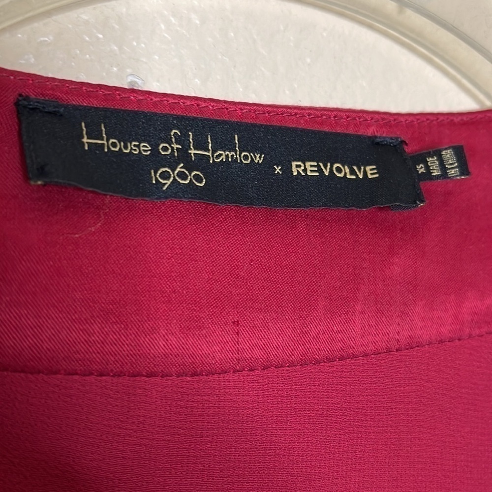 House of Harlow 1960 x REVOLVE Amos Red Wrap Mini Long Sleeve Dress Sz XSmall - Picture 6 of 9